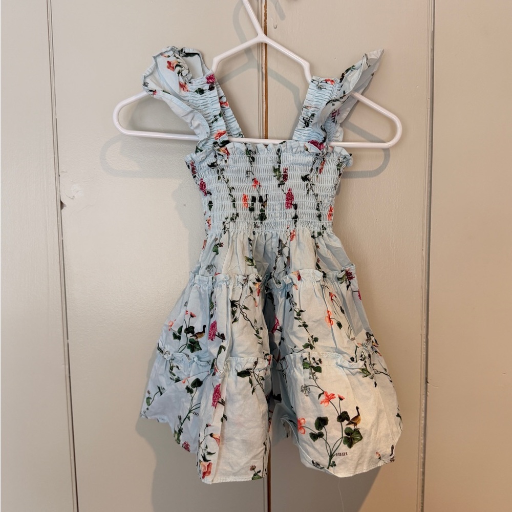 Hill House Light Blue Floral Smocked Dress for Kids